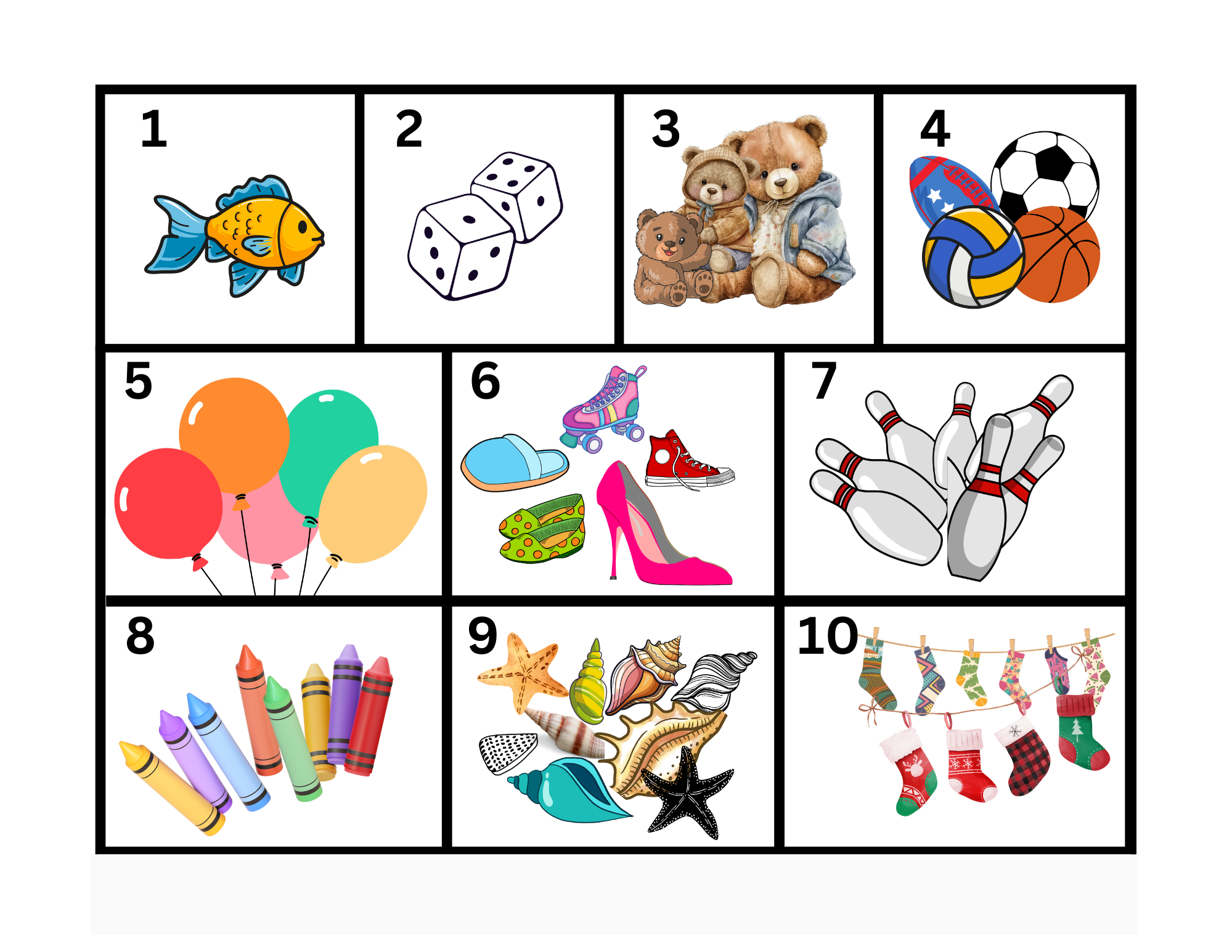 Counting from 1-10 pre-school poster