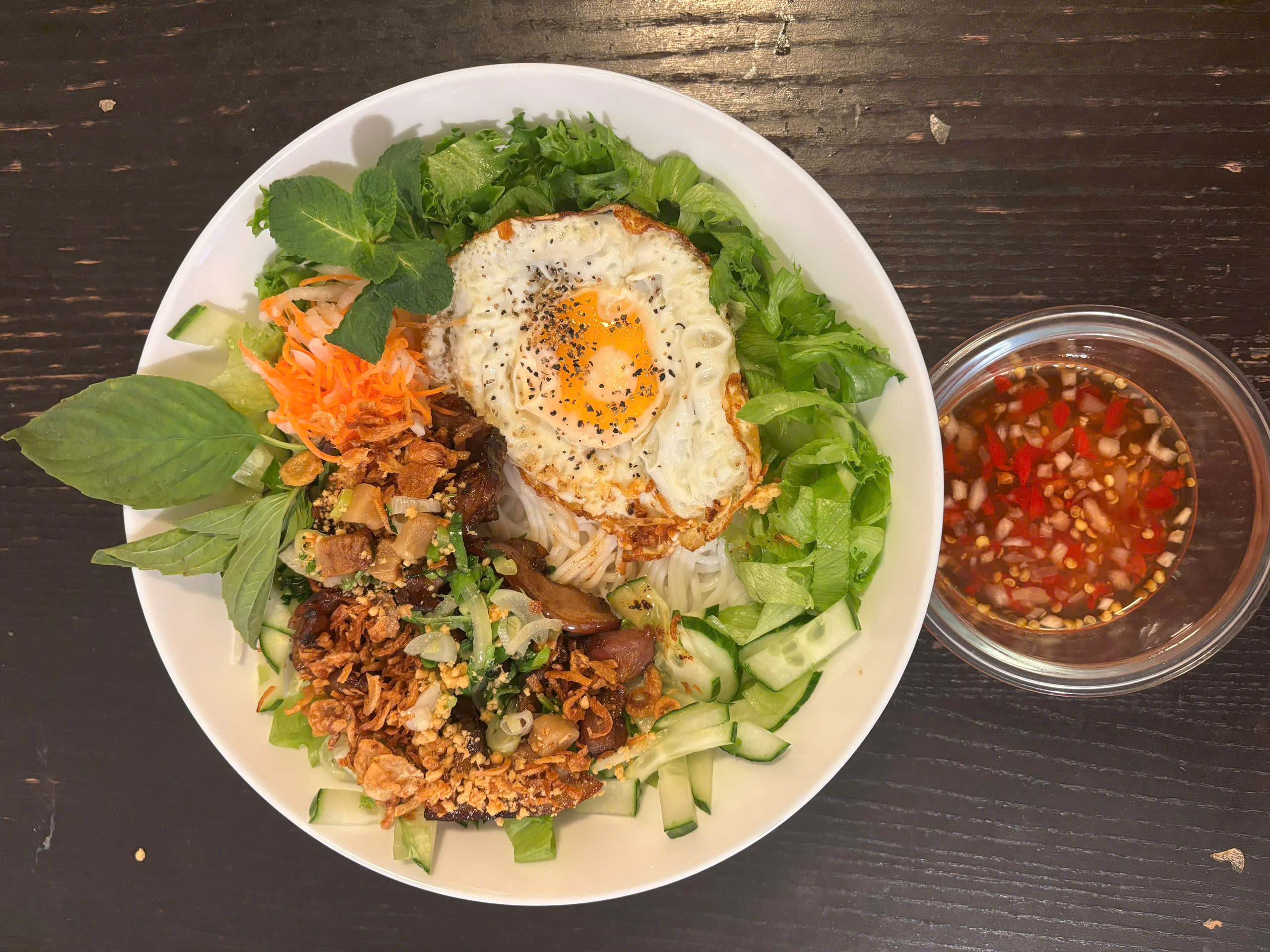 Pick-up (10% OFF) Vietnamese Grilled Pork Vermicelli with Sunny-Side Egg