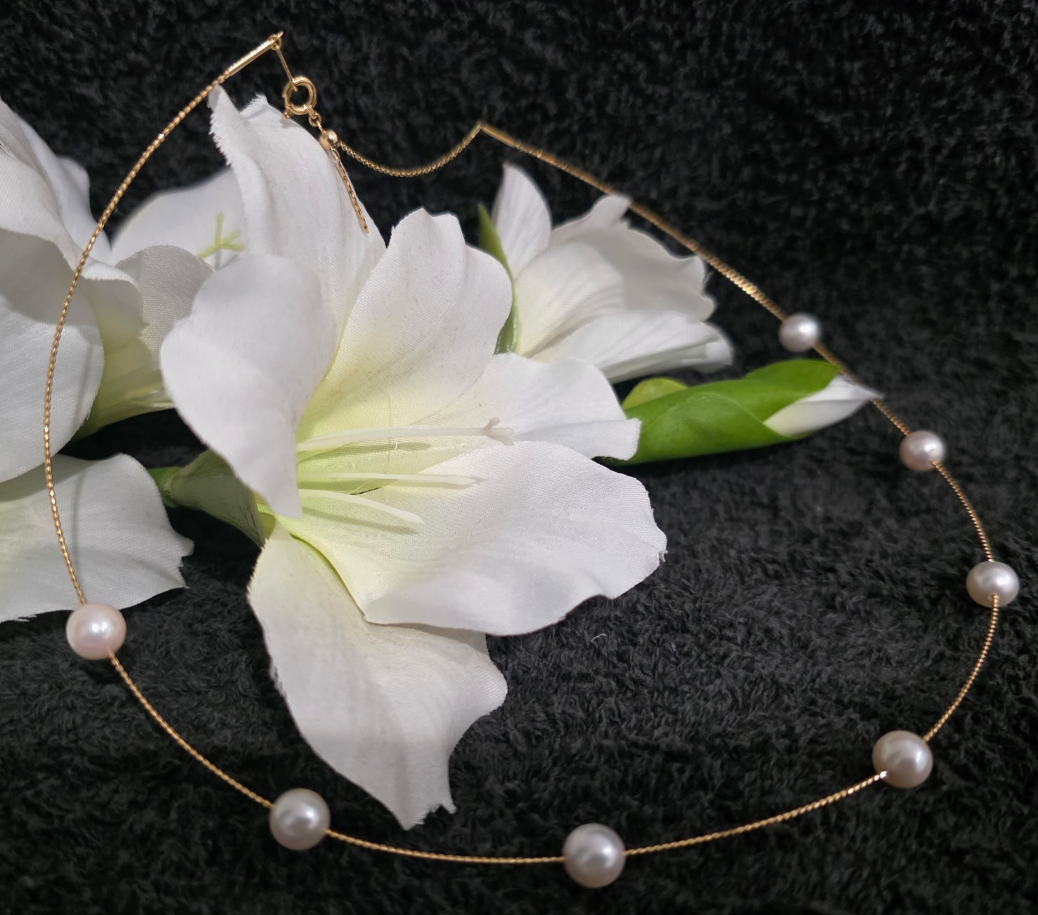 Akoya Omega station necklace