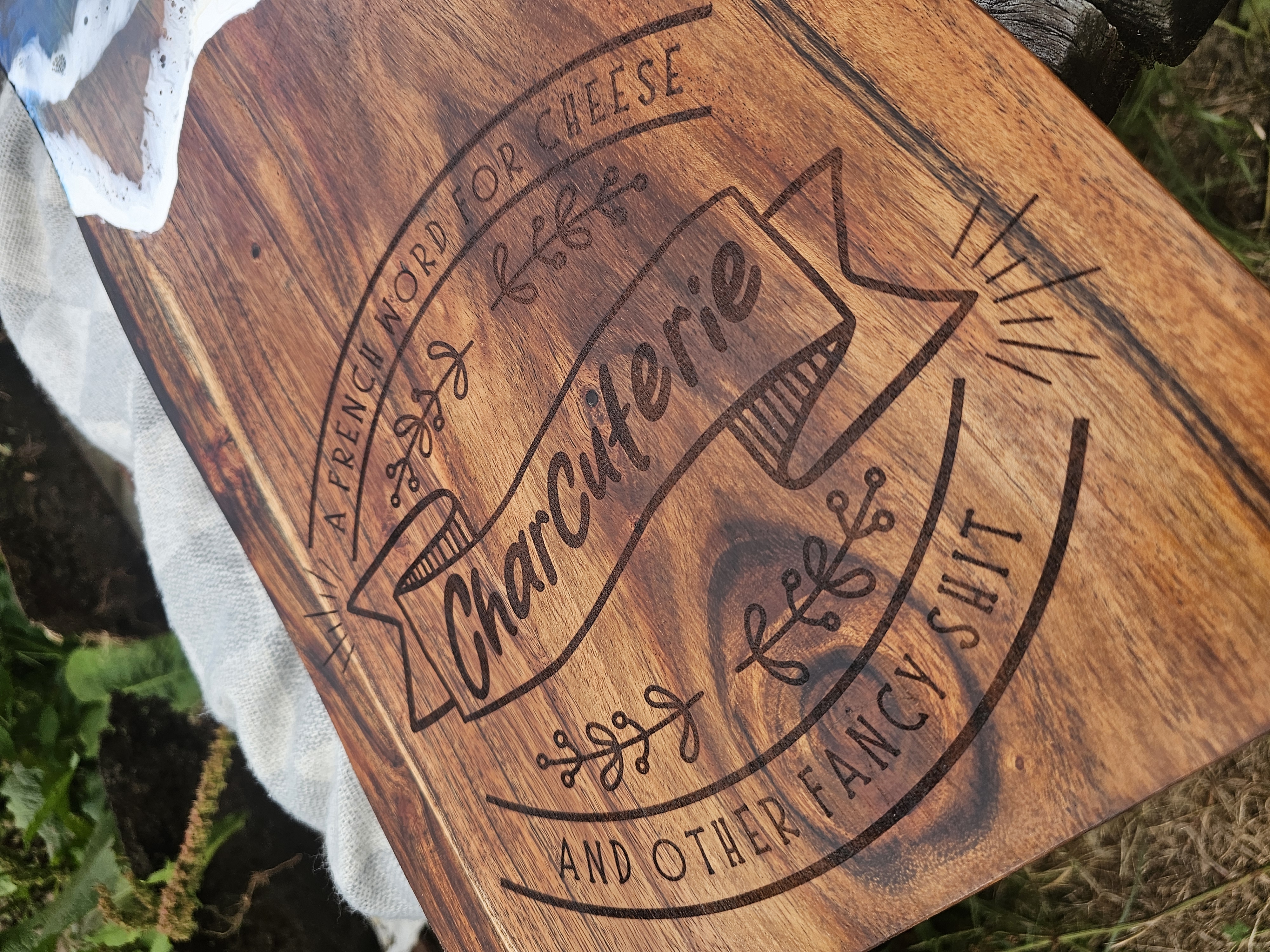 'A Fancy Word' Charcuterie Wooden Serving Board