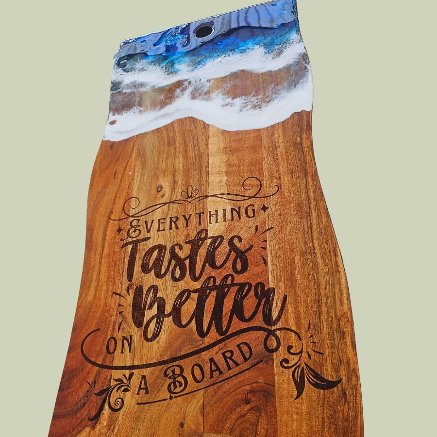 Everything Tastes Better on a Board - Resin Wave Serving Board