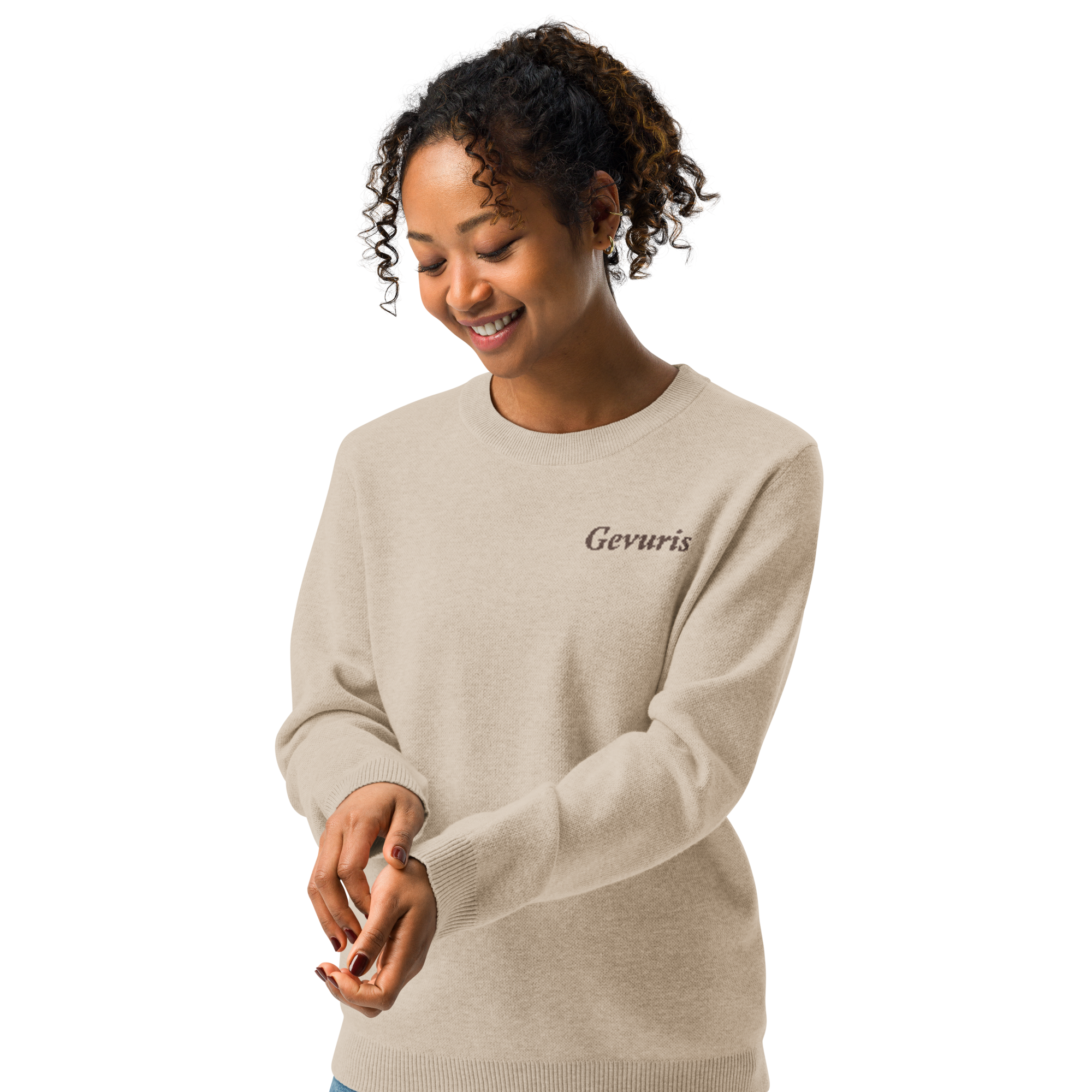 Knitted crew neck sweater