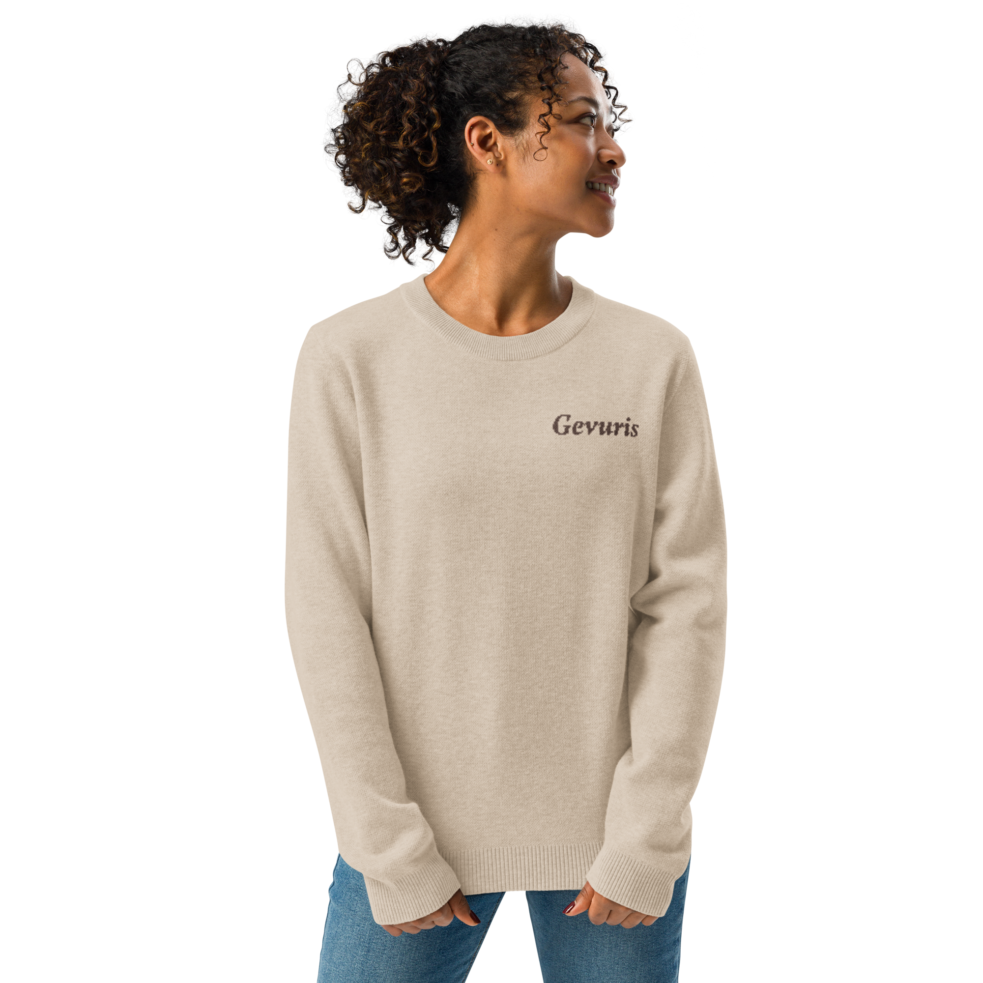 Knitted crew neck sweater
