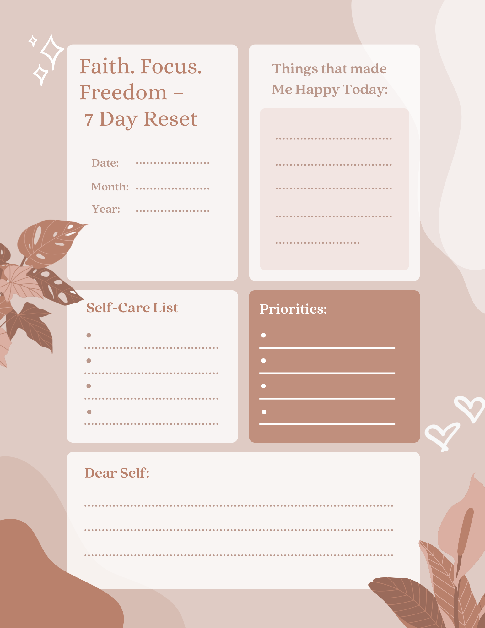 7 Day Reset Digital Journal