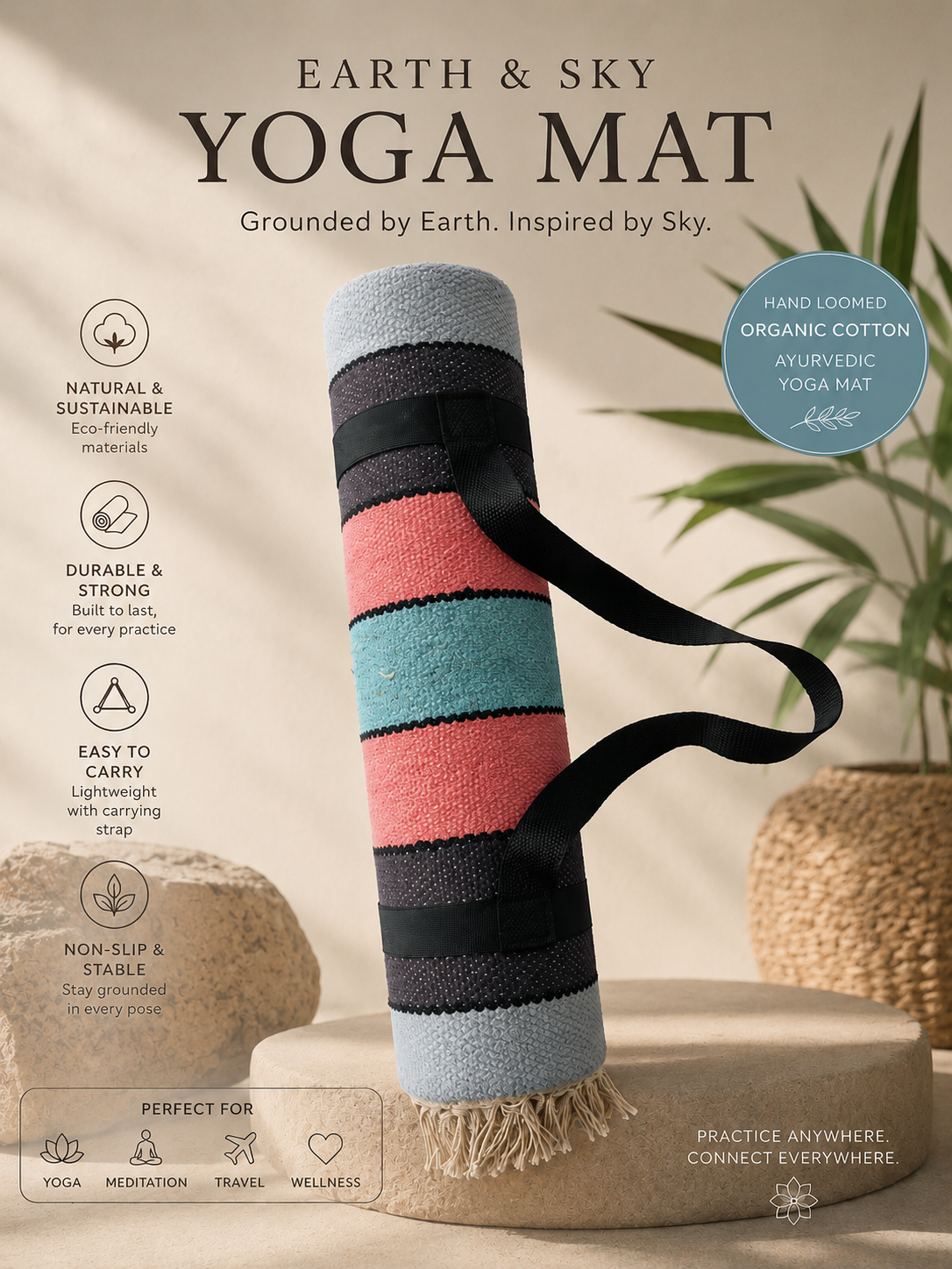 Organic Hand Loomed Yoga Mat