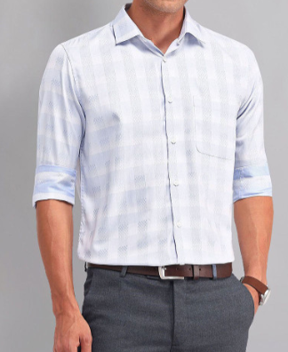 Men's White Checkered Shirt