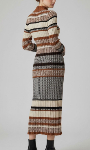 Striped Knit Midi Dress