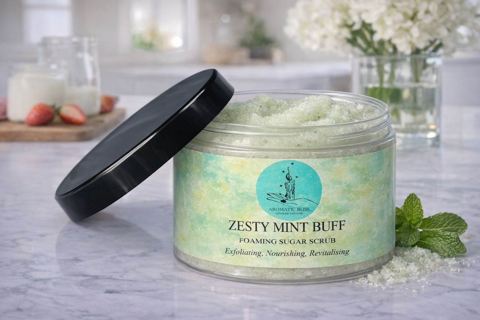 Zesty Mint Buff –Foaming Sugar Scrub