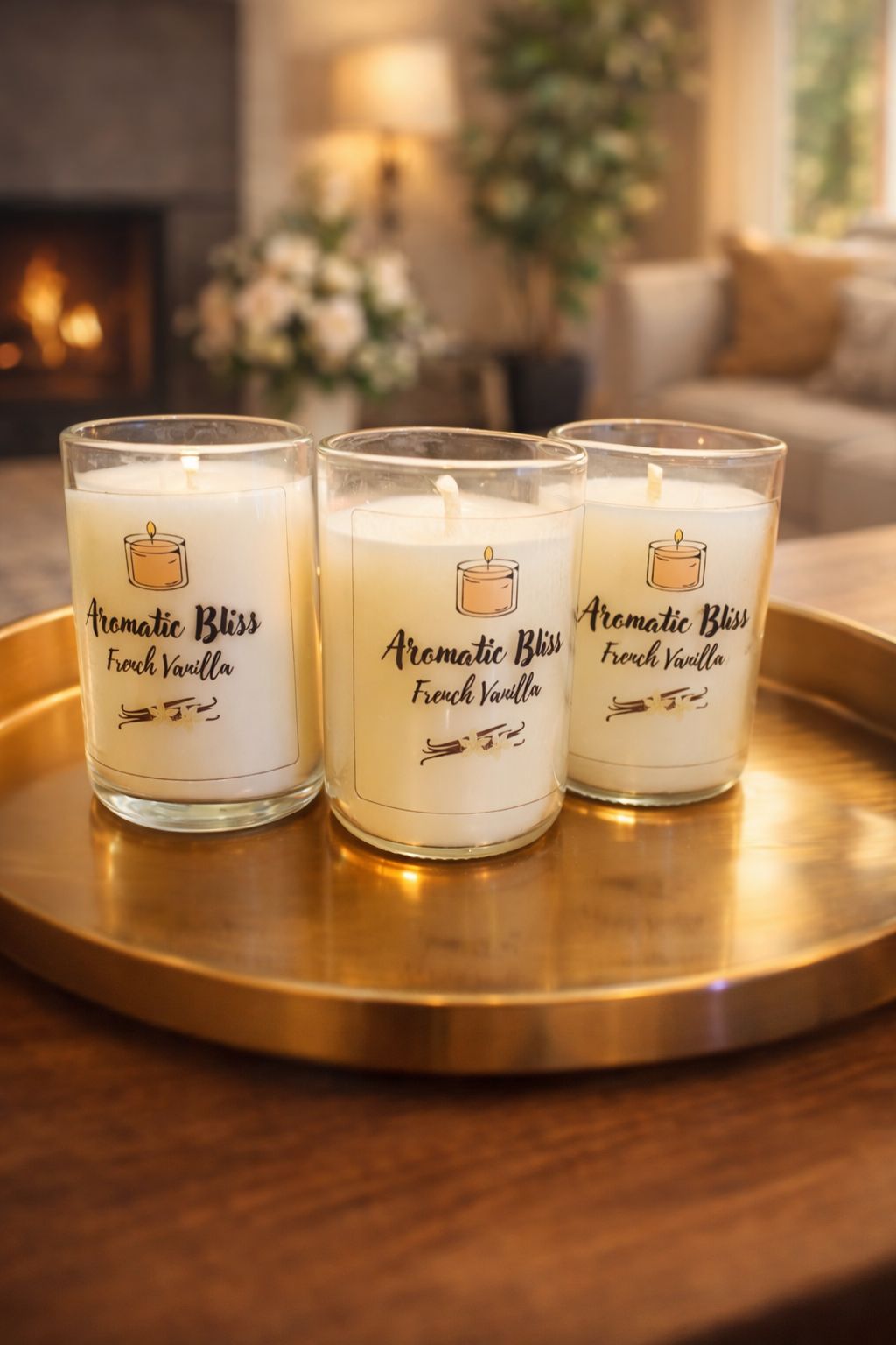 Mini French vanilla Scented Candle -90 ml