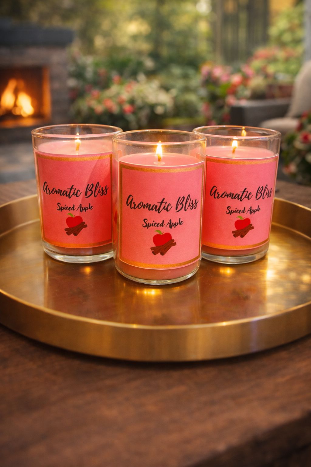 Mini Spiced Apple Scented Candle-90 ml