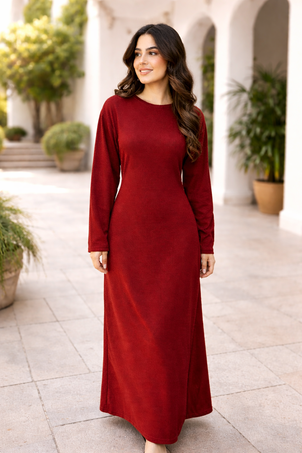 Robe longue élégante rouge