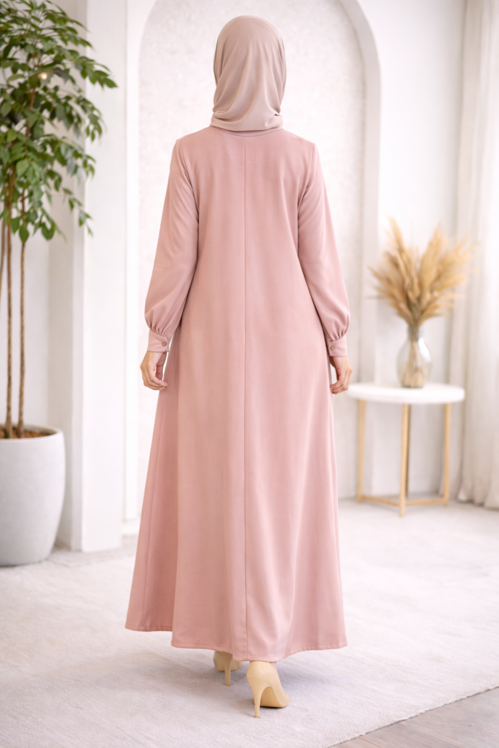 Robe longue rose élégante