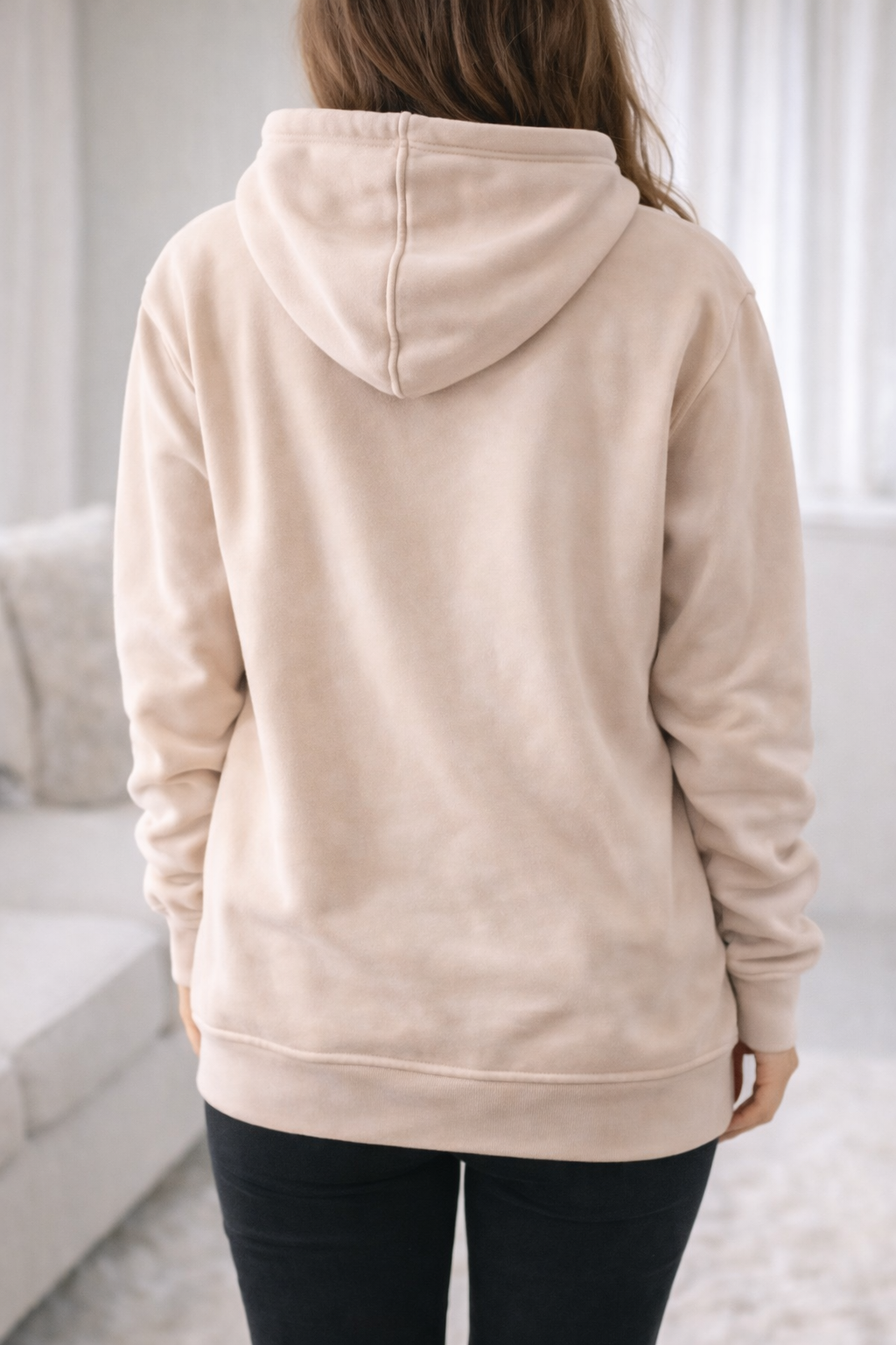 Sweat à capuche beige