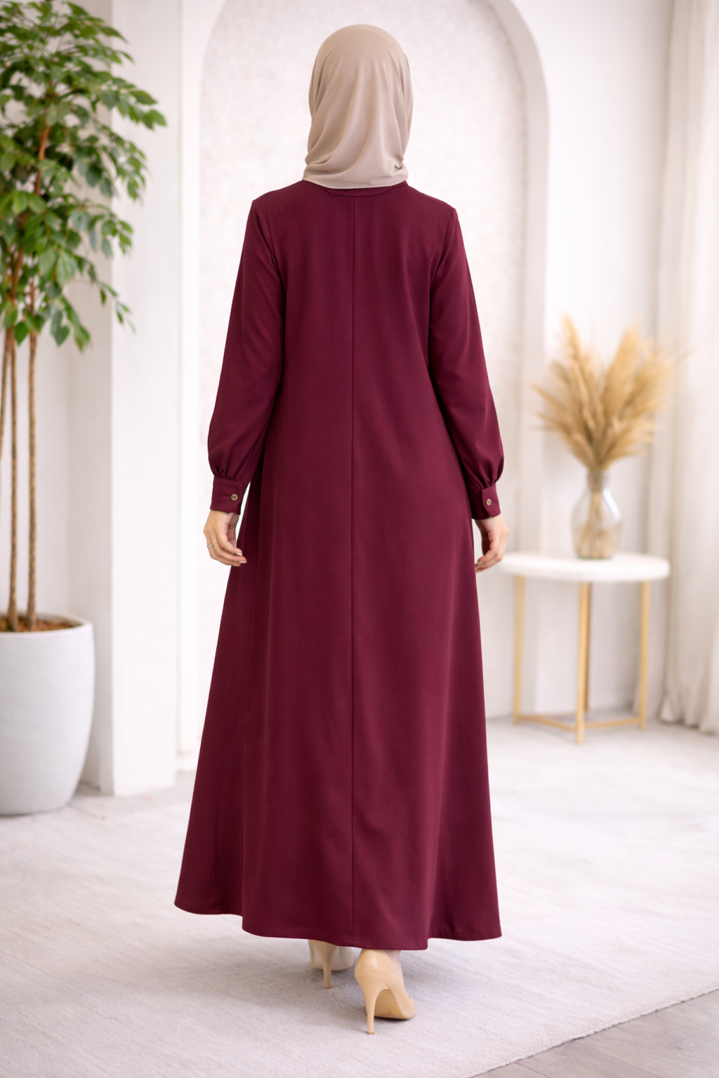 Robe longue bordeaux