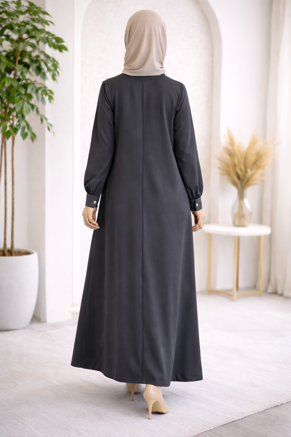 Robe longue grise  élégante