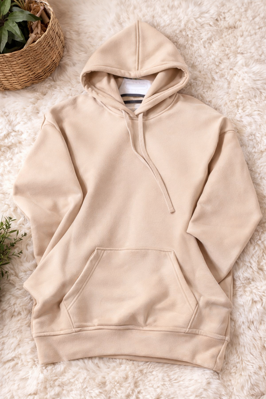 Sweat à capuche beige