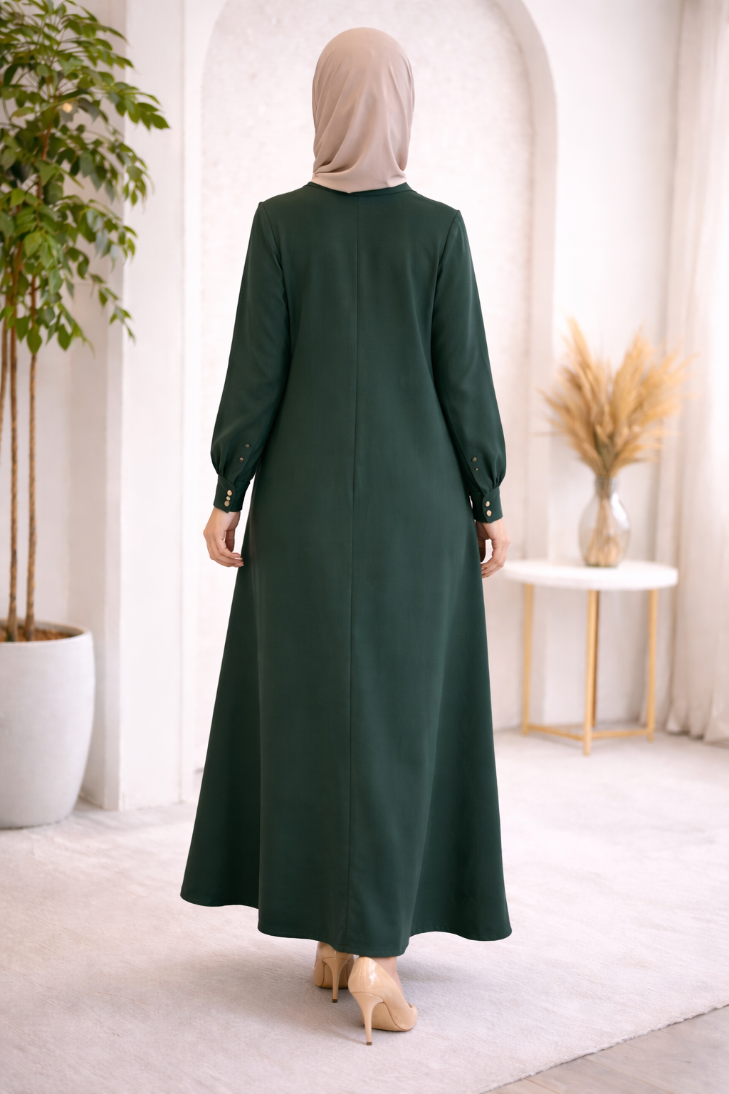 Robe longue élégante verte