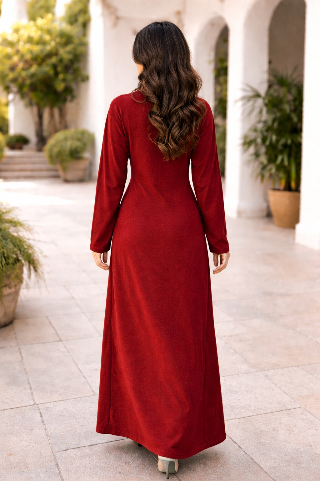 Robe longue élégante rouge