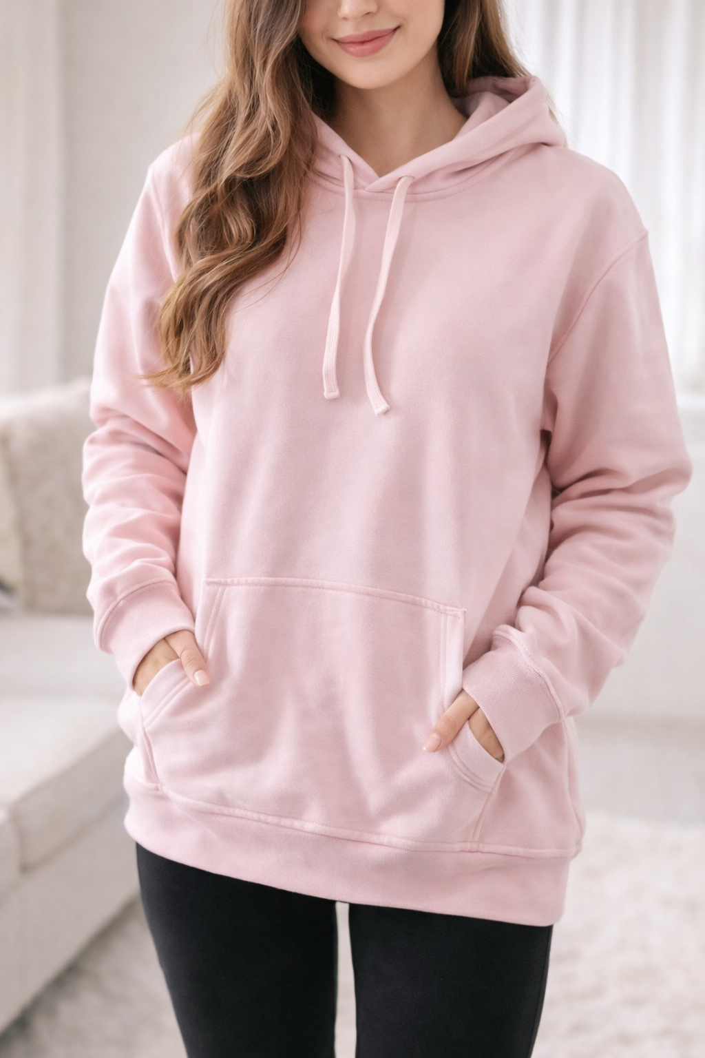 Sweat à capuche rose