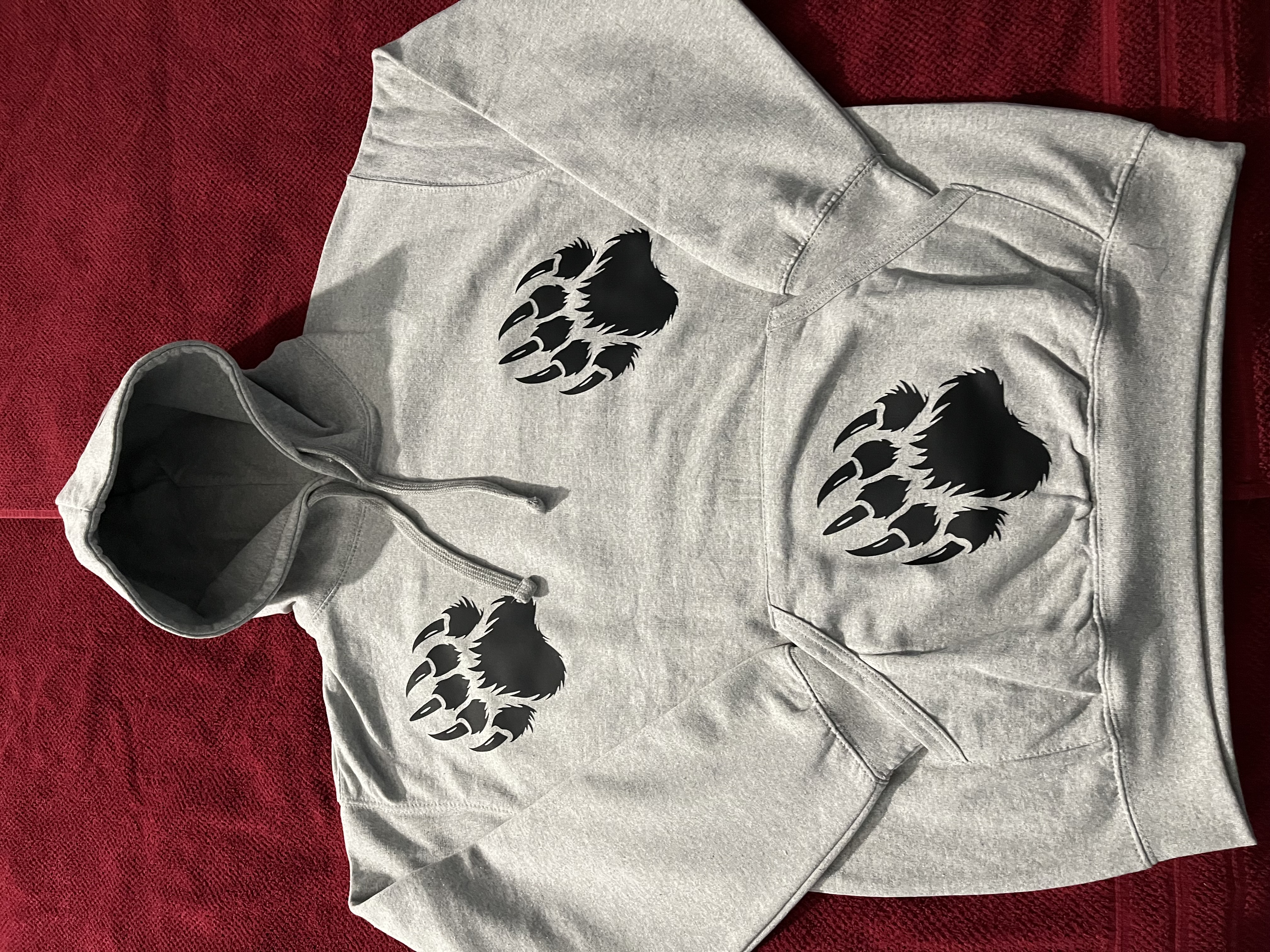 Light Grey Bear Paws Hoodie