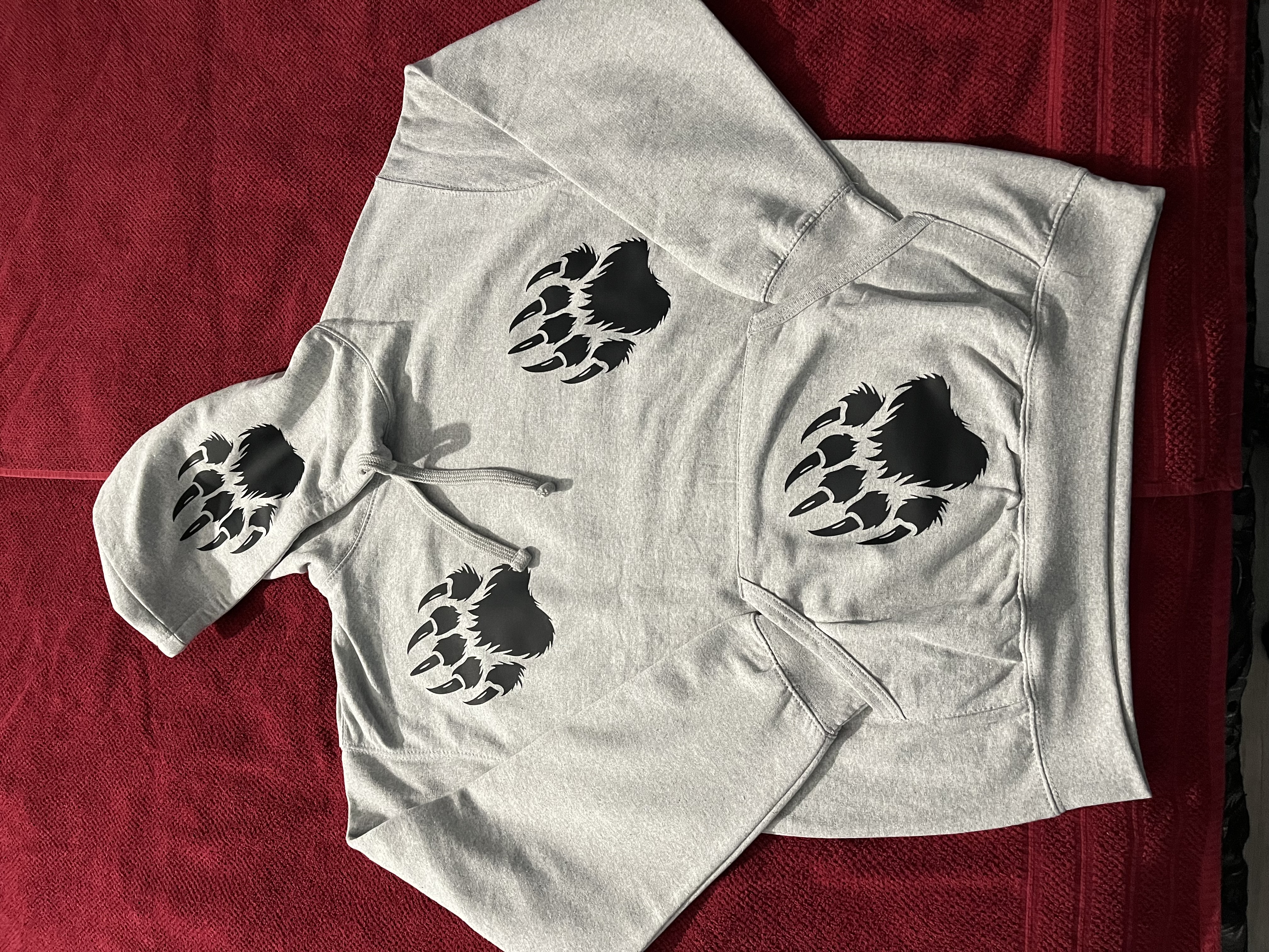 Light Grey Bear Paws Hoodie