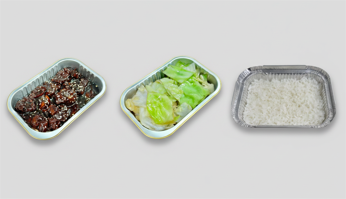 Menú de costillas agridulces con verduras de temporada