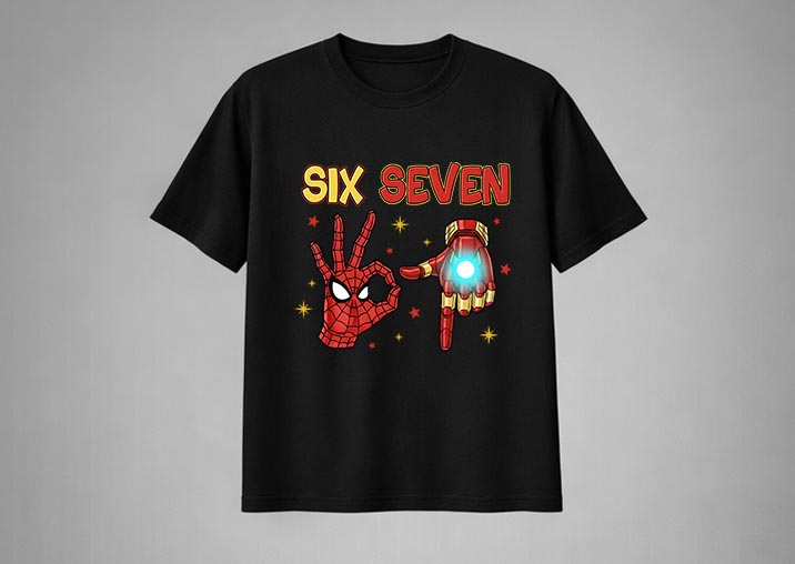Six Seven Black Tee Graphic T-shirt