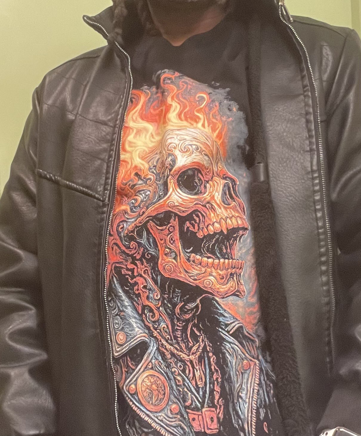 ilife Dope Carnege Black Flame Skull Graphic T-Shirt