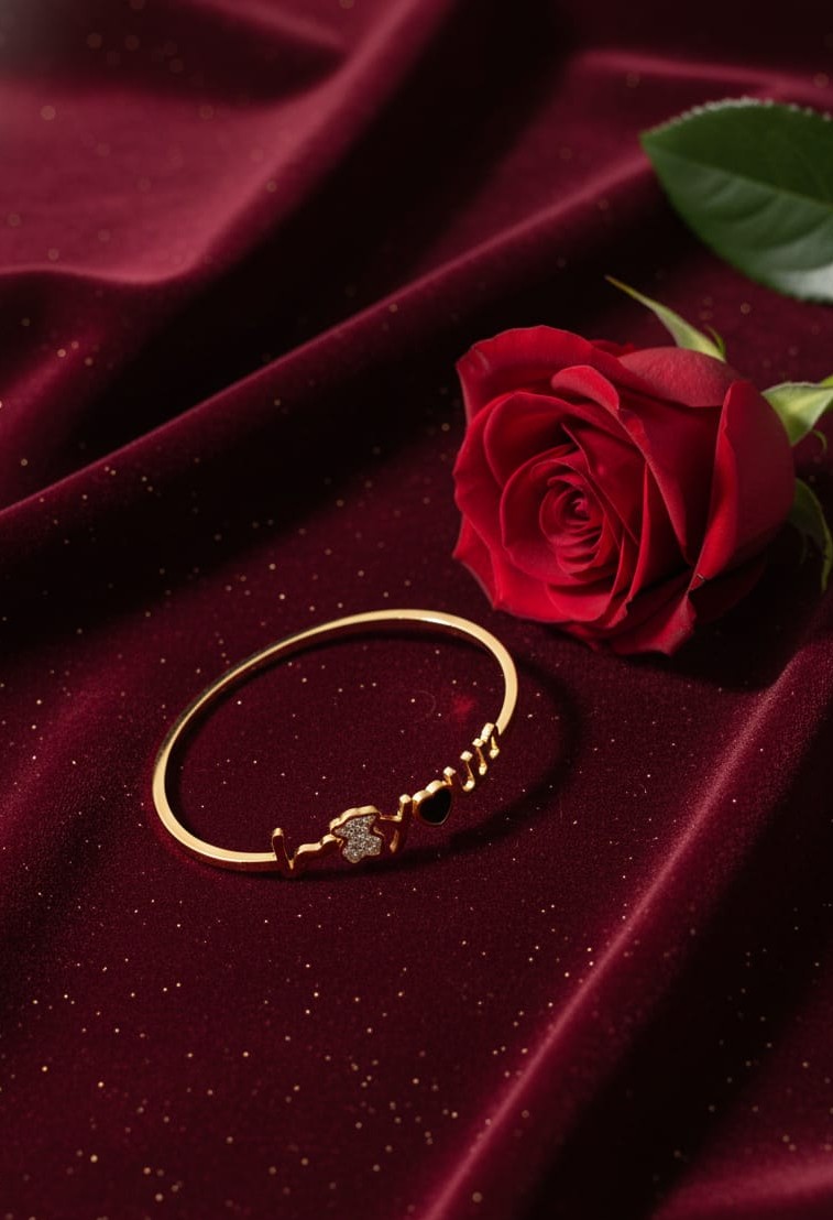 Premium "I Love You" Bracelet for Women | Anti-Tarnish, Hypoallergenic, Stainless Steel, Gold Finish