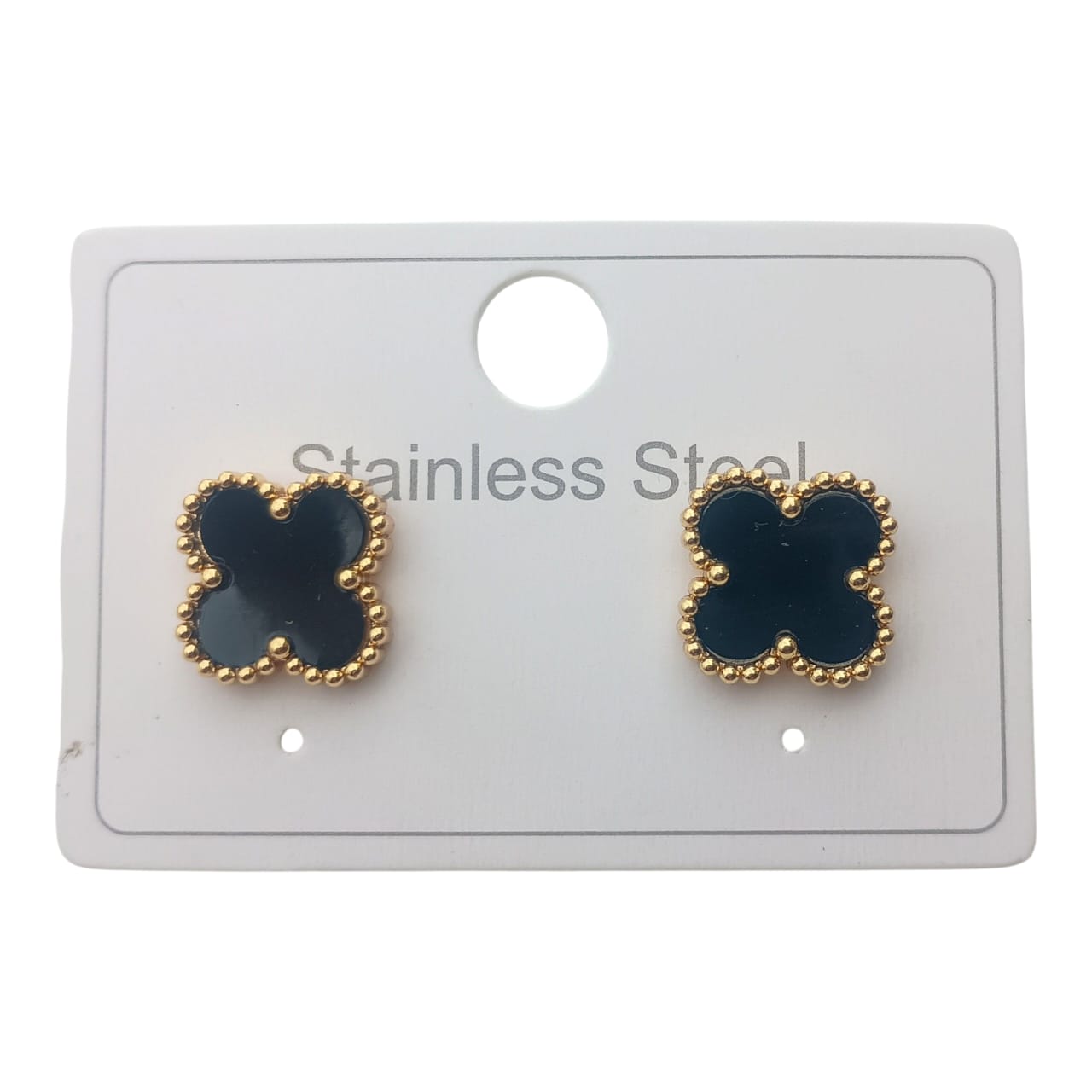 Black Clover Stud Earrings