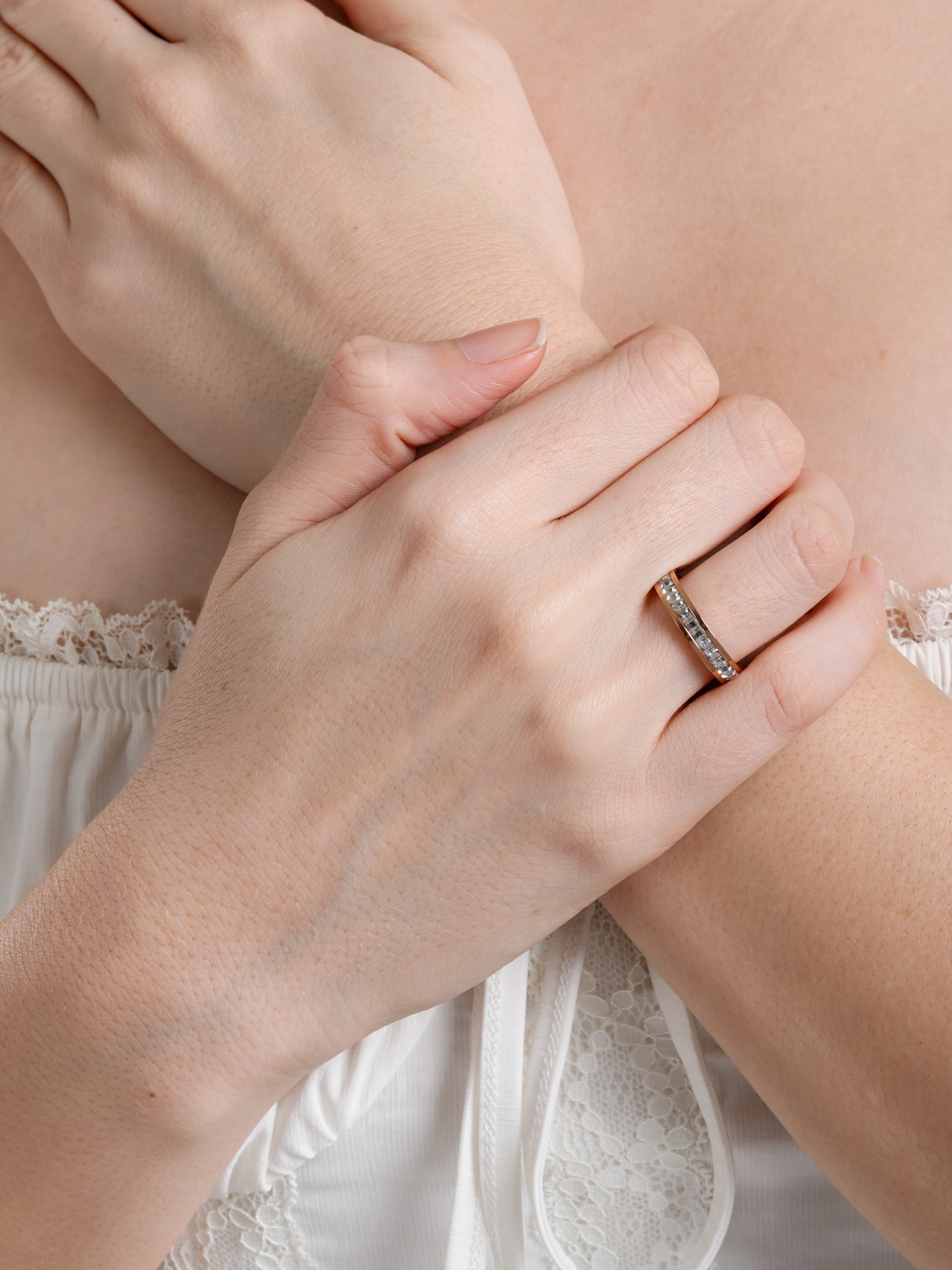 Gold Crystal Band Ring