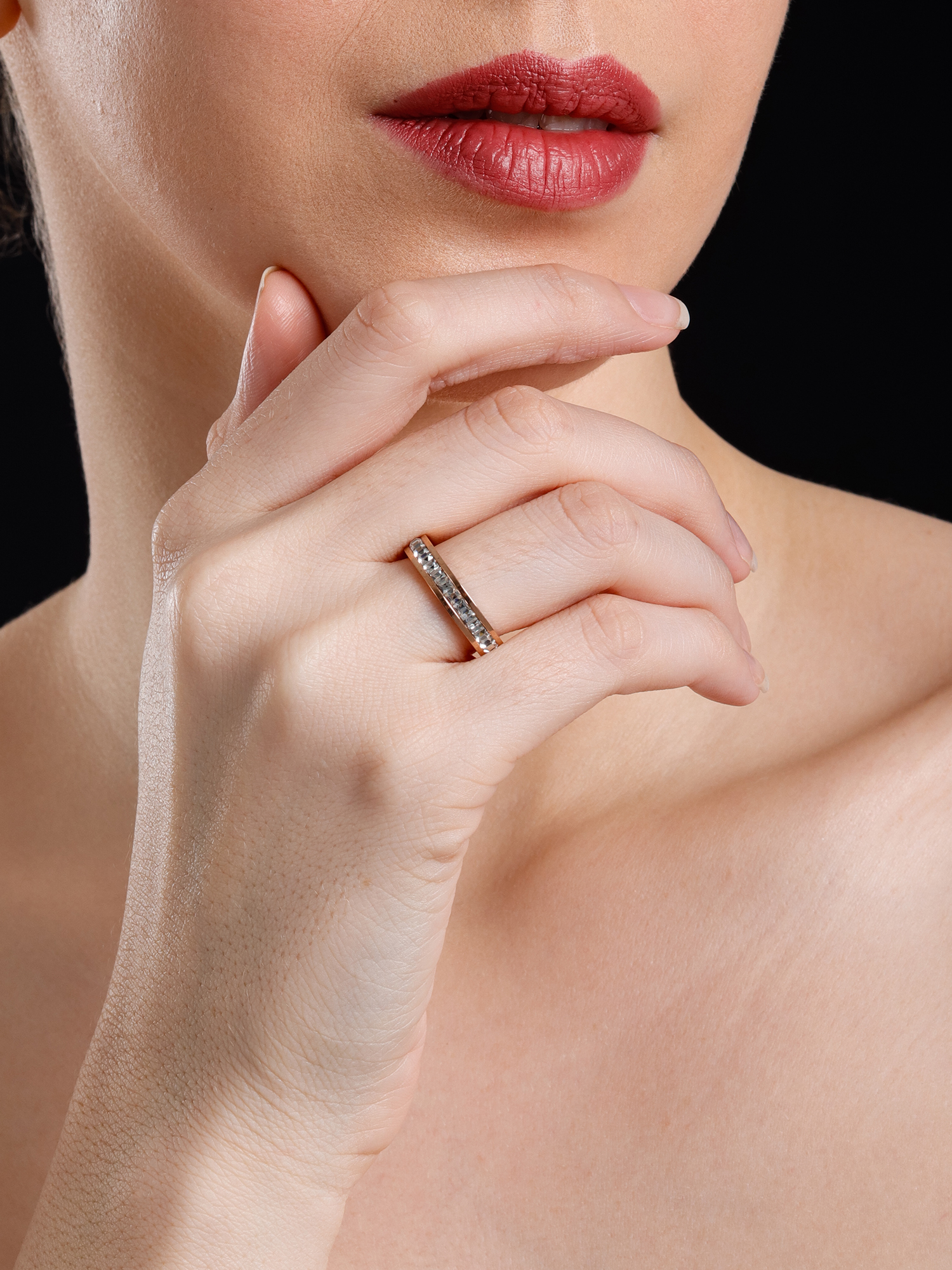 Gold Crystal Band Ring