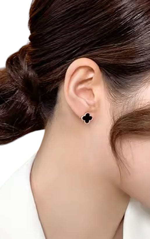 Black Clover Stud Earrings