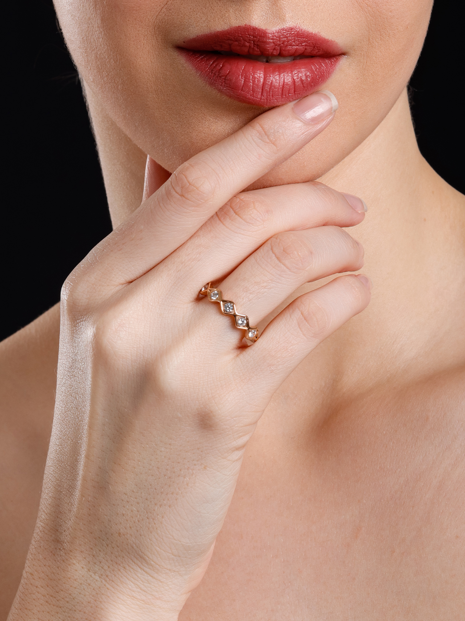 Latest designer Gold Color Ring with Zig-Zag Stones, Latest ring for women, Anti tarnish