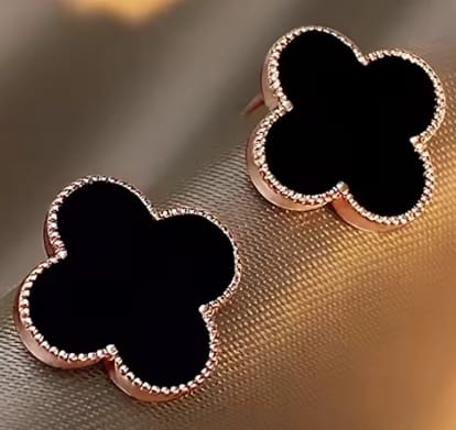 Black Clover Stud Earrings