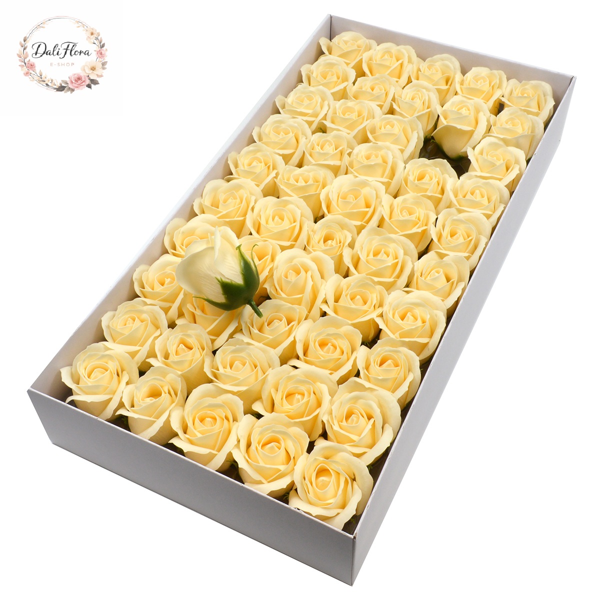 Muilo rožės dėžutėje (kreminė)