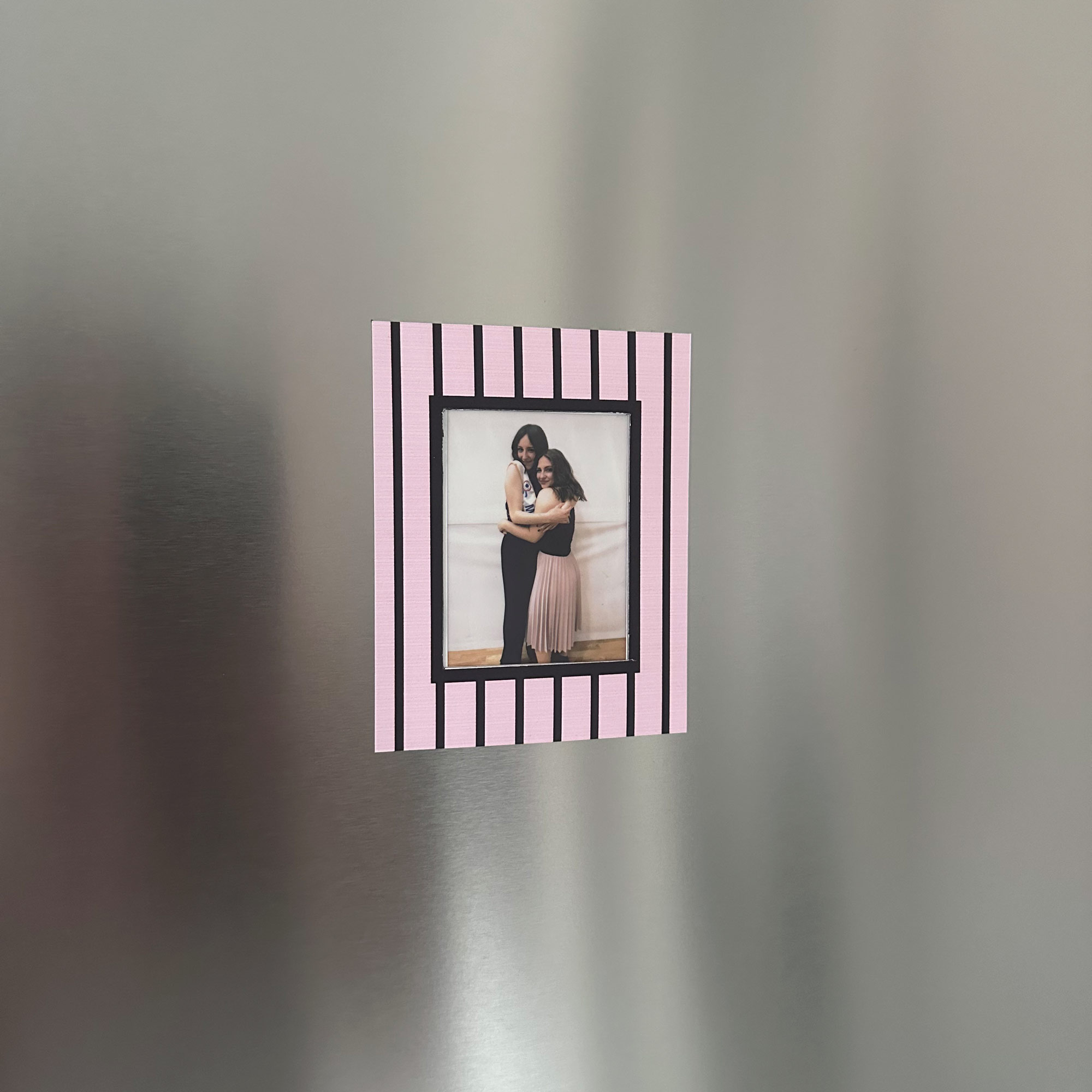 Cadre magnétique rayure rose