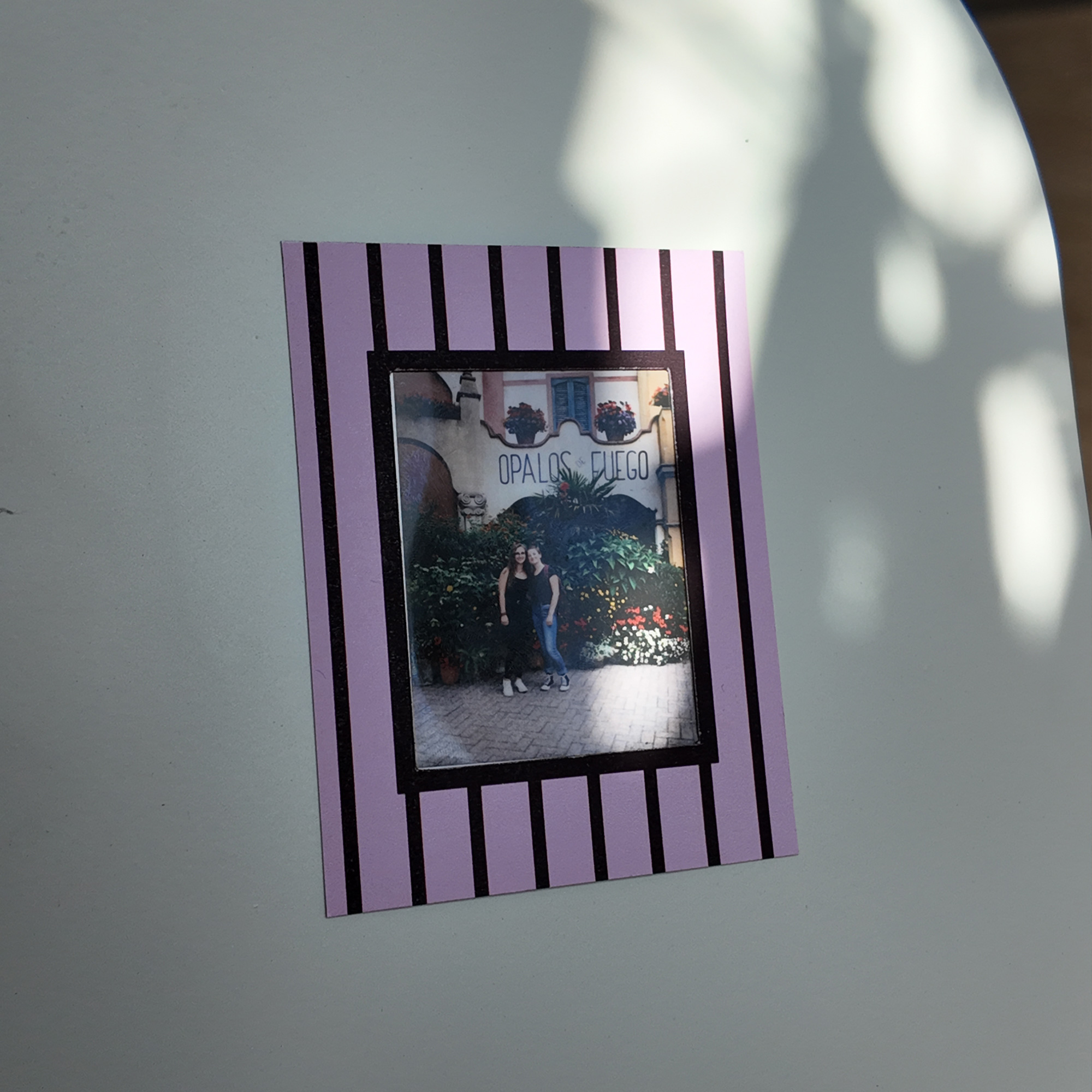 Cadre magnétique rayure rose