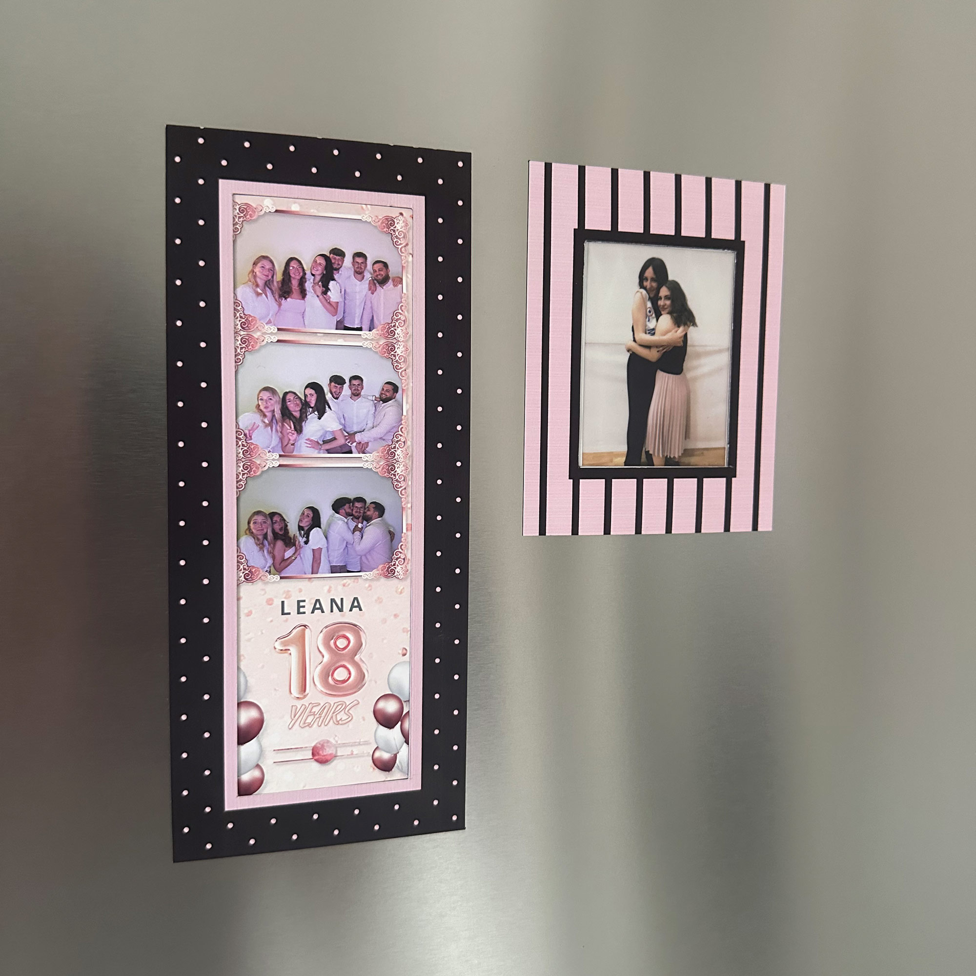 Cadre magnétique pois rose