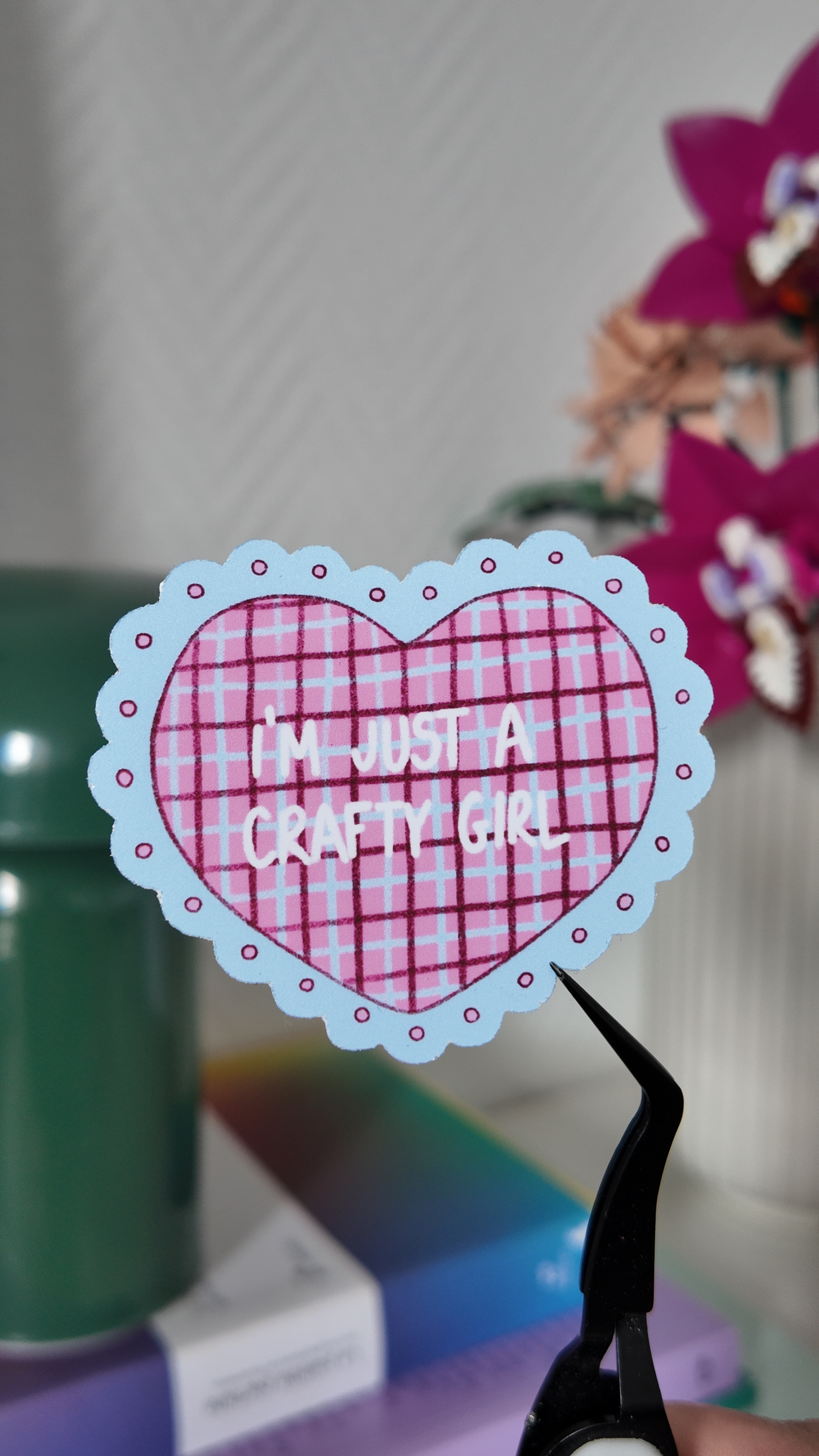 Stickers "i'm just a crafty girl" heart