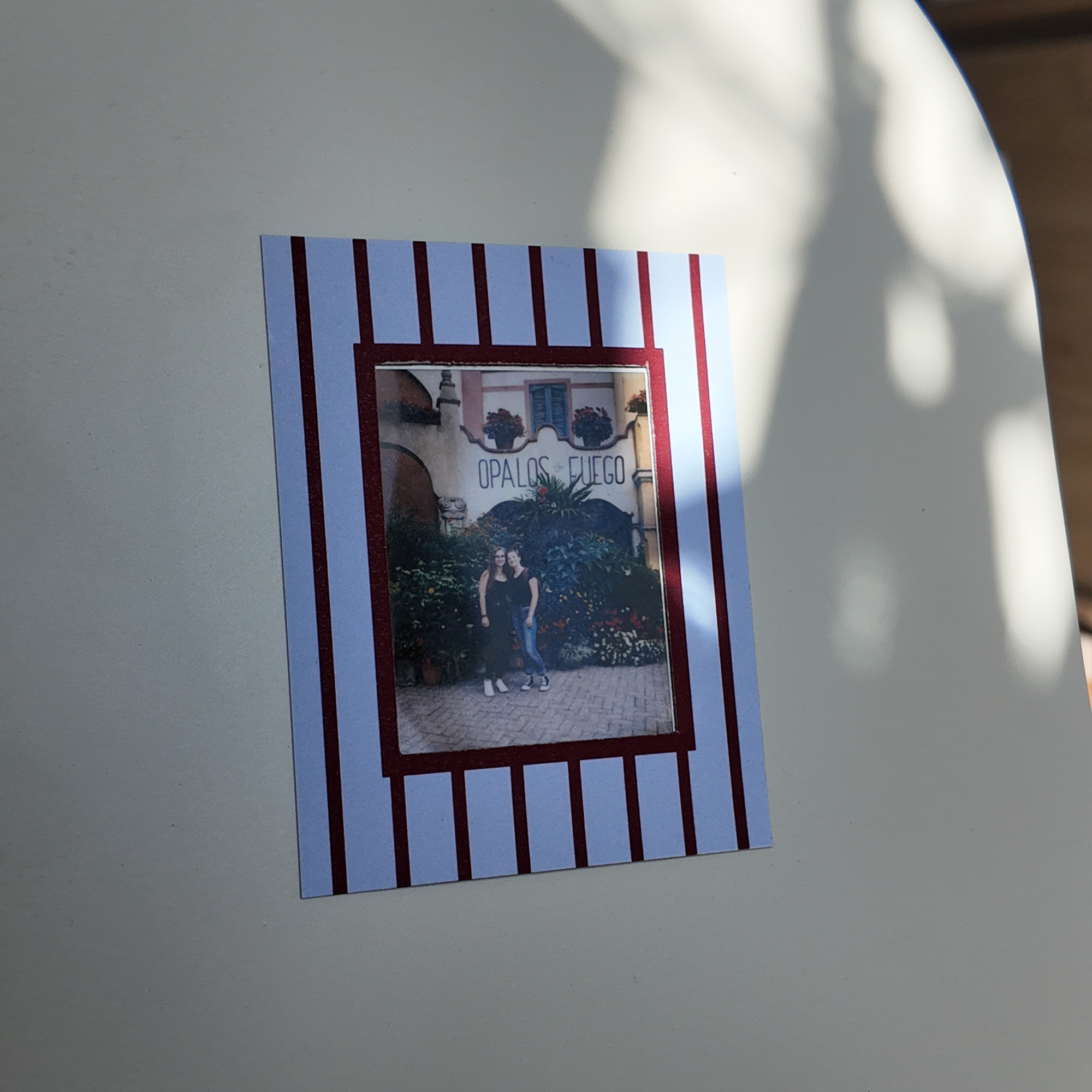 Cadre magnétique rayure bleu