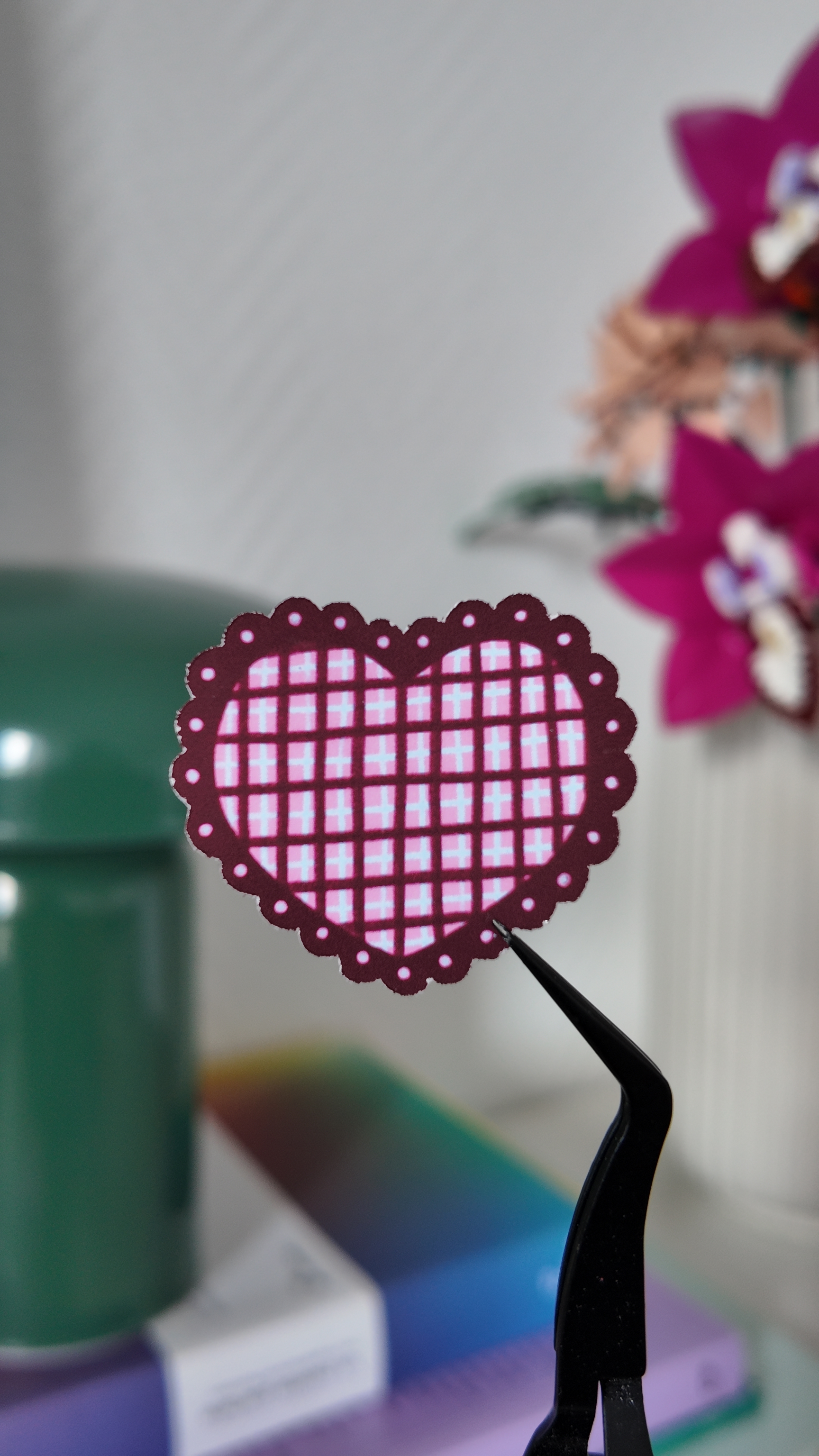 Stickers dentelle rose