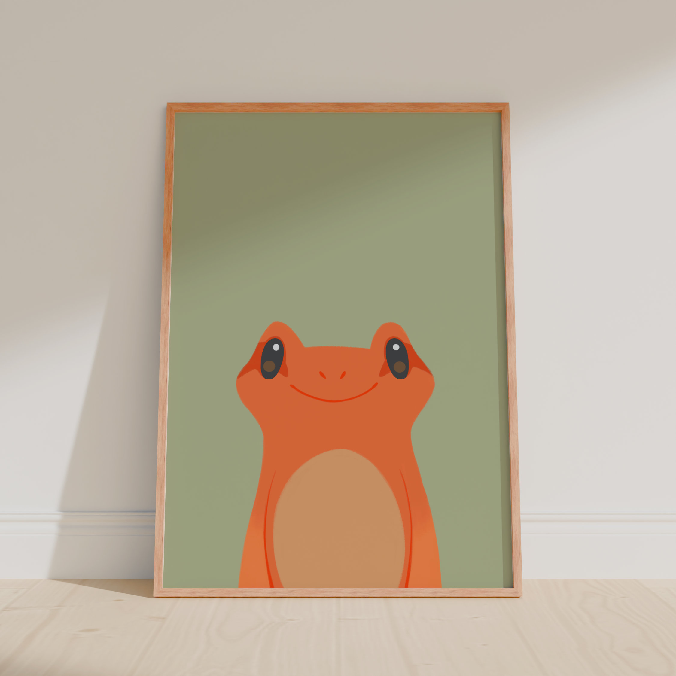 Woodland Orange Frog Wall Art