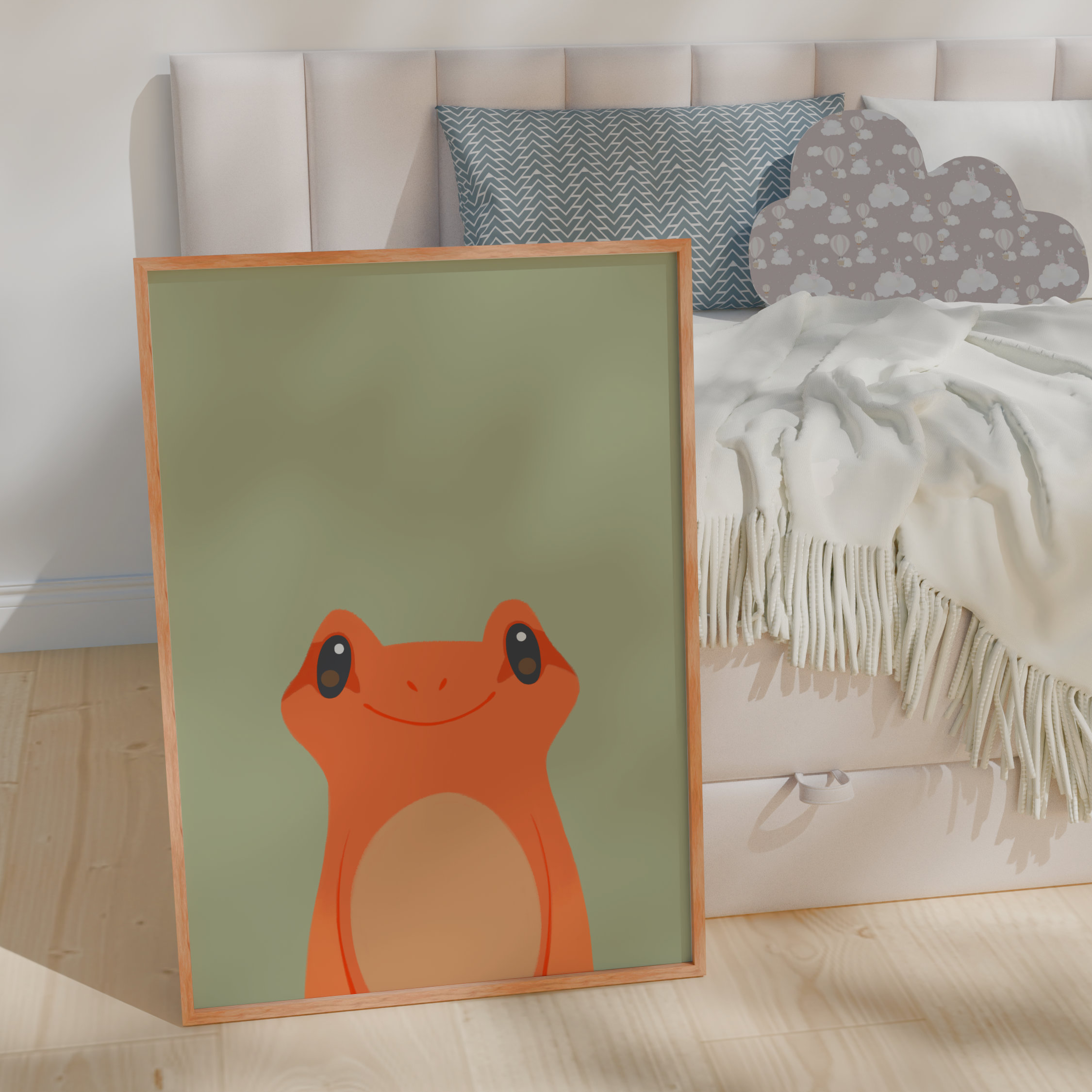 Woodland Orange Frog Wall Art