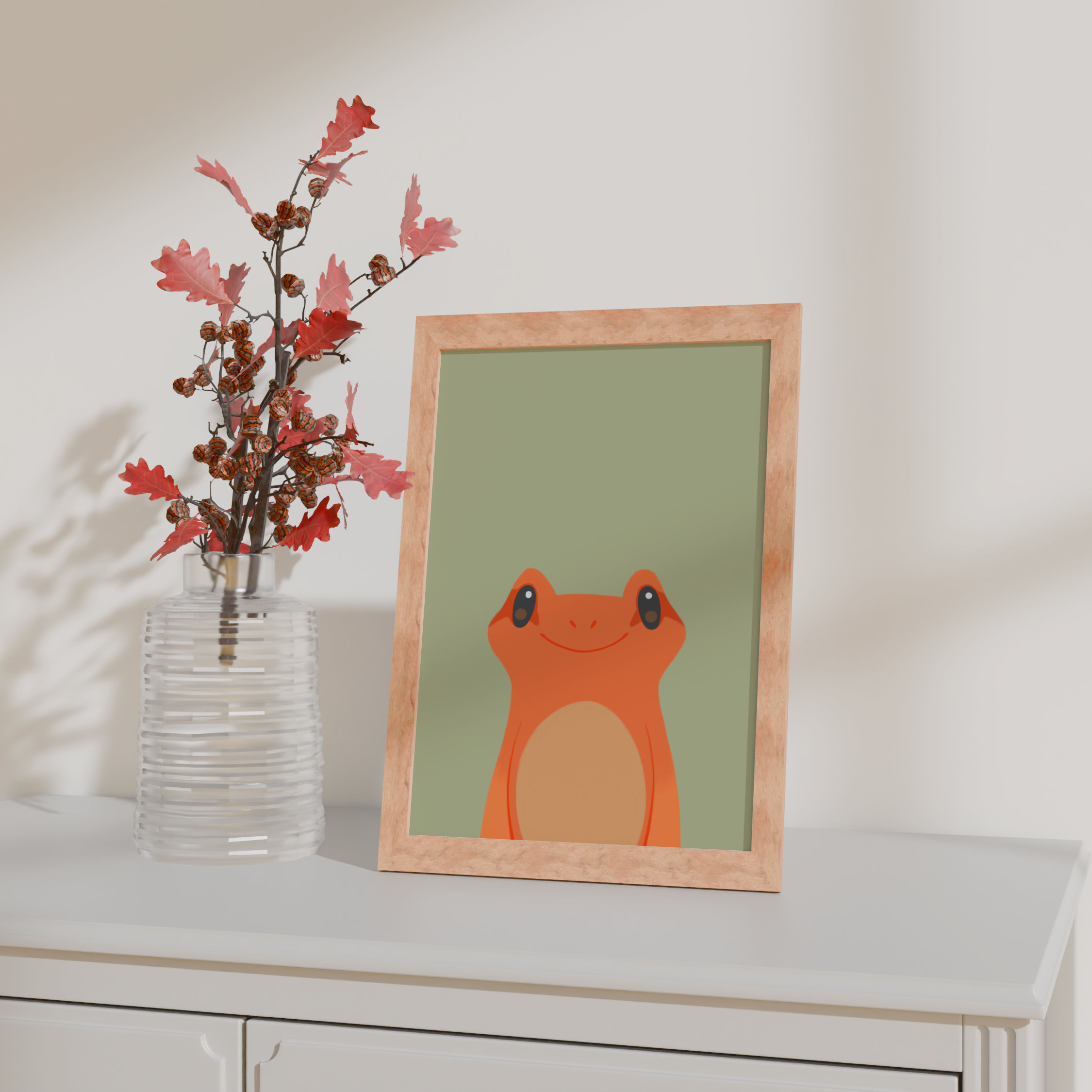 Woodland Orange Frog Wall Art
