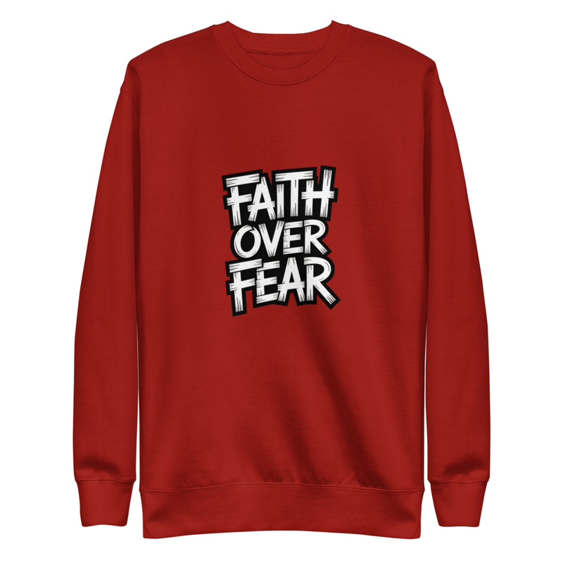 Faith Over Fear Christian Sweatshirt – Bold Streetwear Style Faith Crewneck