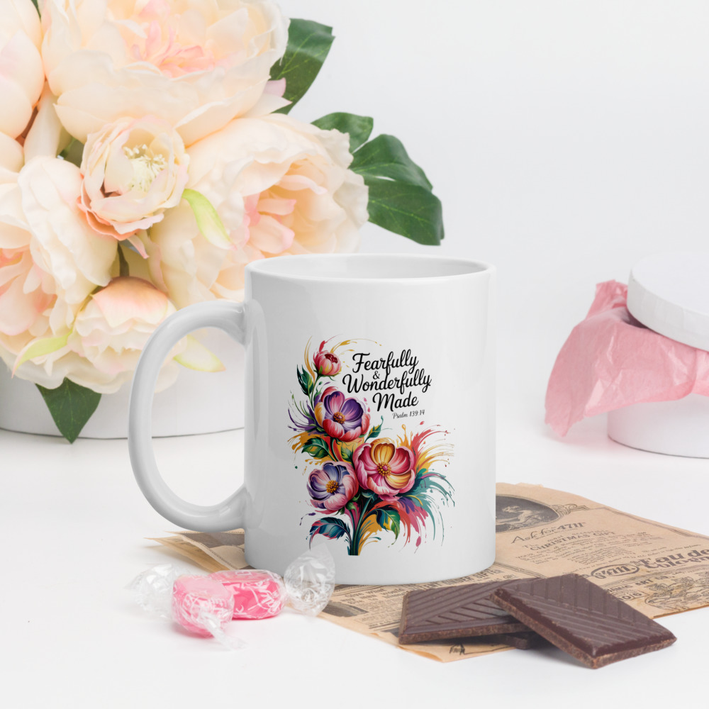 Fearfully and Wonderfully Made Mug – Psalm 139:14 Christian Coffee Cup