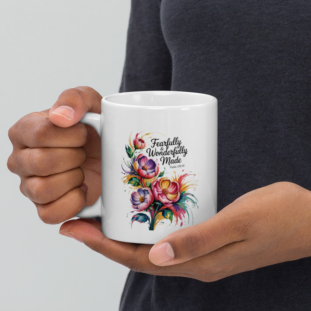 Fearfully and Wonderfully Made Mug – Psalm 139:14 Christian Coffee Cup