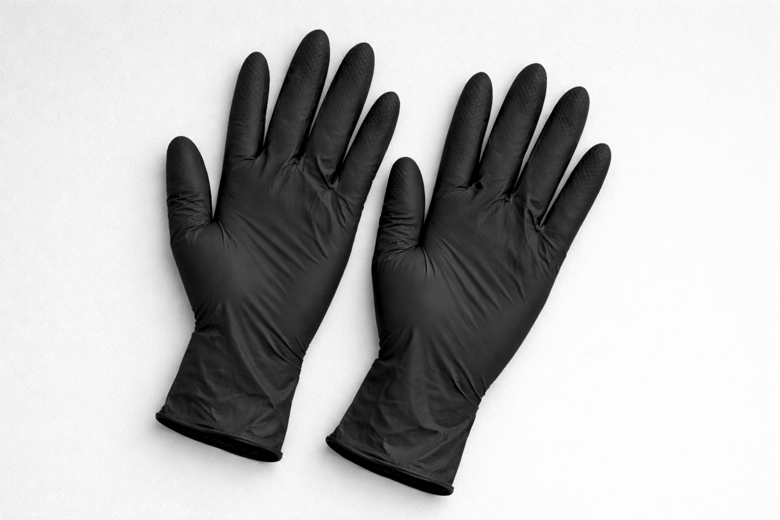 Powder-Free Disposable Black 3.5 Mil Thick Nitrile Gloves - 100/Box