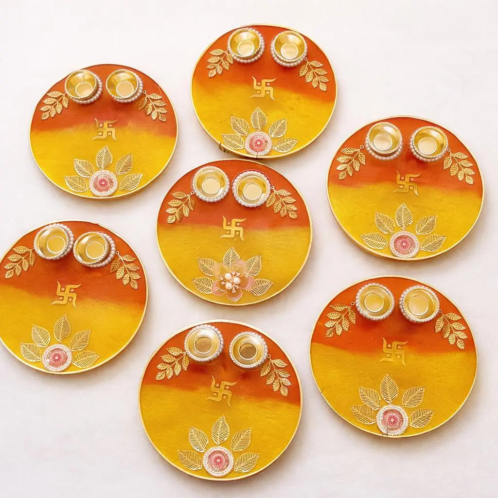 Handcrafted Resin Pooja Thali